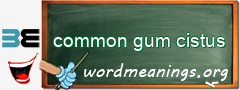 WordMeaning blackboard for common gum cistus
